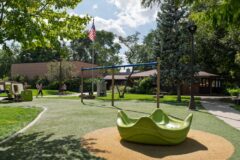 playground equipment and swings